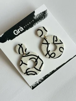 Ophelia / Statement earrings / Granite Speckle