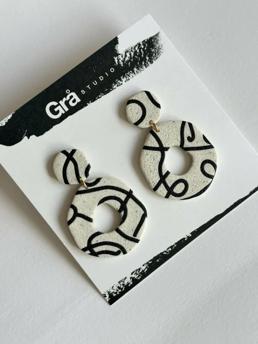 Ophelia / Statement earrings / Granite Speckle
