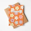 Orange Flowers Birthday Card
