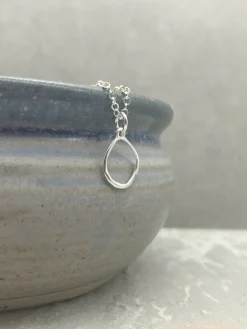 Organic Circle Silver Pendant