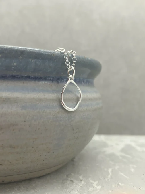 Organic Circle Silver Pendant