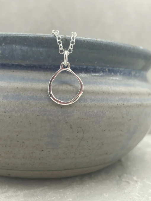 Organic Circle Silver Pendant