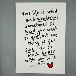 Original Poem - Multiple Designs (A3 Unframed Print)