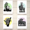 Pack of Four Animal Greetings Cards (A5)