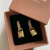 Padlock Huggie Hoops
