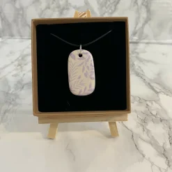 Painted Ceramic Pendant Necklace