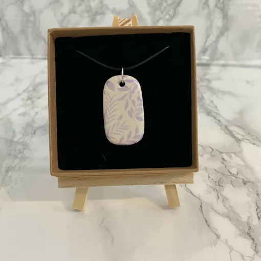 Painted Ceramic Pendant Necklace