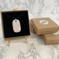 Painted Ceramic Pendant Necklace
