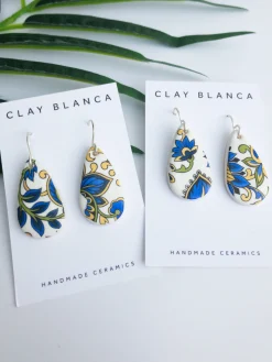 Paisley Teardrop Dangles | Vibrant Porcelain Earrings | Art & Soul