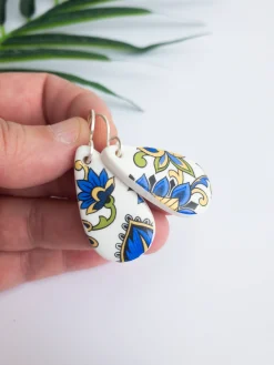 Paisley Teardrop Dangles | Vibrant Porcelain Earrings | Art & Soul