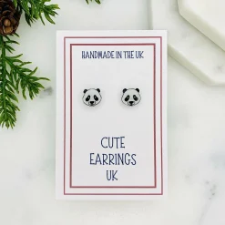 Panda Face Stud Earrings
