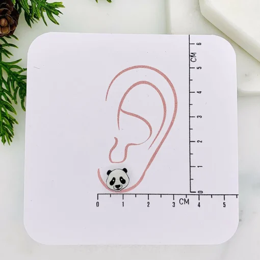 Panda Face Stud Earrings