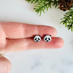 Panda Face Stud Earrings