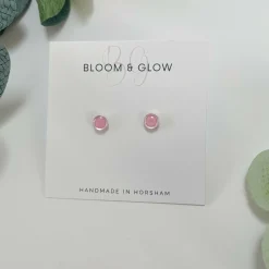 Pastel Circle Stud Earrings - Silver Edging | Art & Soul