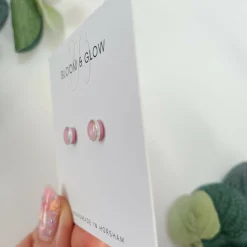 Pastel Circle Stud Earrings - Silver Edging | Art & Soul