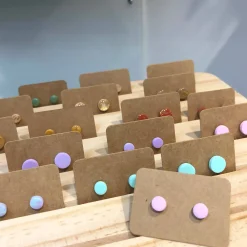 Pastel Collection; Dot Stud Polymer Clay Earrings: Small