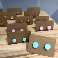 Pastel Collection; Dot Stud Polymer Clay Earrings: Medium