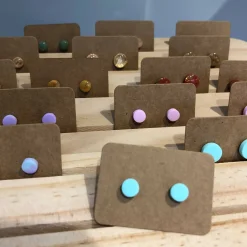 Pastel Collection; Dot Stud Polymer Clay Earrings: Small