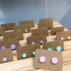 Pastel Collection; Dot Stud Polymer Clay Earrings: Medium