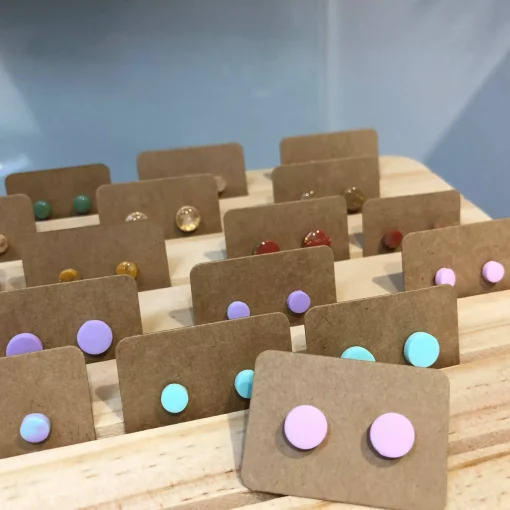 Pastel Collection; Dot Stud Polymer Clay Earrings: Medium