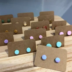 Pastel Collection; Dot Stud Polymer Clay Earrings: Small