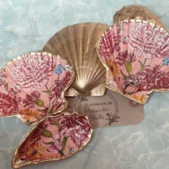 Peach Floral Oyster | Unique Coastal Decor | Art & Soul