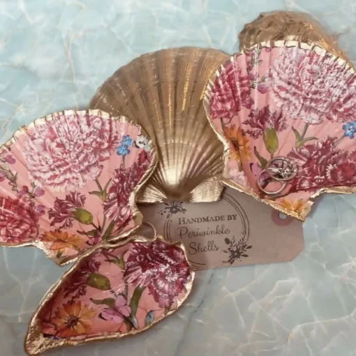 Peach Floral Oyster | Unique Coastal Decor | Art & Soul