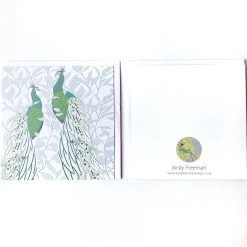 Peacock & Leaves Greetings Card