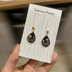 Pendant Crystal Embroidery Earrings (Waterdrop)