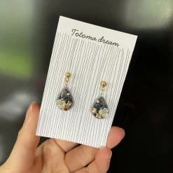 Pendant Crystal Embroidery Earrings (Waterdrop)