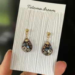 Pendant Crystal Embroidery Earrings (Waterdrop)