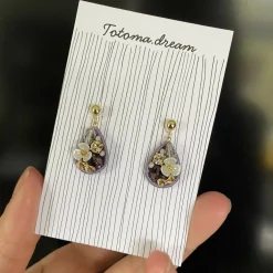 Pendant Crystal Embroidery Earrings (Waterdrop)