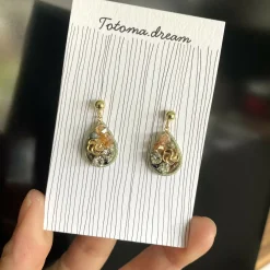 Pendant Crystal Embroidery Earrings (Waterdrop)