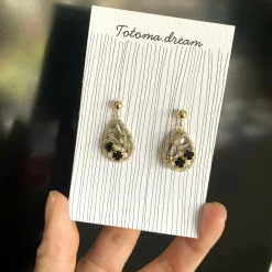 Pendant Crystal Embroidery Earrings (Waterdrop)