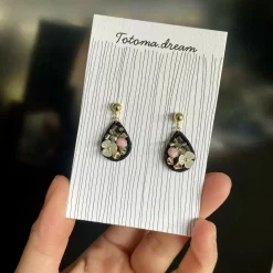 Pendant Crystal Embroidery Earrings (Waterdrop)