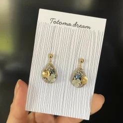 Pendant Crystal Embroidery Earrings (Waterdrop)