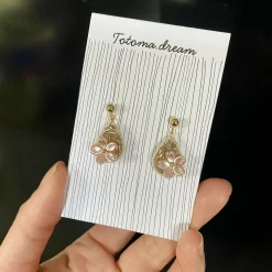 Pendant Crystal Embroidery Earrings (Waterdrop)