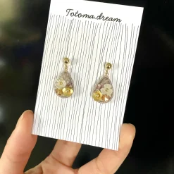 Pendant Crystal Embroidery Earrings (Waterdrop)
