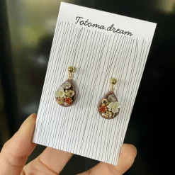 Pendant Crystal Embroidery Earrings (Waterdrop)