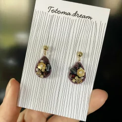 Pendant Crystal Embroidery Earrings (Waterdrop)