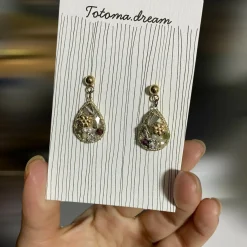 Pendant Crystal Embroidery Earrings (Waterdrop)