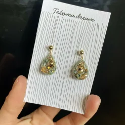 Pendant Crystal Embroidery Earrings (Waterdrop)