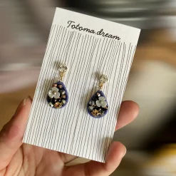 Pendant Crystal Embroidery Earrings (Waterdrop)