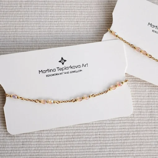 Pink Beaded Chain Bracelet
