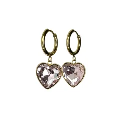 Pink heart earrings