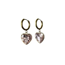 Pink heart earrings