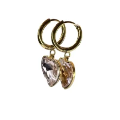 Pink heart earrings