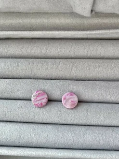Pink Marble No. 1 - Handmade Polymer Clay Earrings