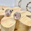 Pink moonstone round studs
