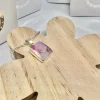 Pink moonstone square necklace